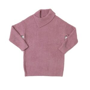 NWT BAREFOOT DREAMS COZYCHIC SOLID KNIT PULLOVER SWEATER TUNIC ROSE QUARTZ L